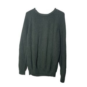 Bullock & Jones Pullover Crewneck Sweater Size L Pima Cotton Dark Green